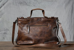 Handmade Leather Mens Cool Messenger Bag Briefcase Work Bag Business Bag Laptop Bag for men