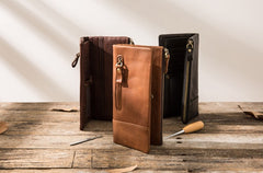 Cool Mens long Wallet Leather Bifold Wallet Long Wallets for Men - iwalletsmen