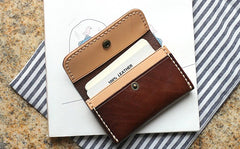 Leather Mens Card Wallet Front Pocket Wallets Small Slim Wallets Change Wallet for Men - iwalletsmen