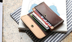 Leather Mens Card Wallet Front Pocket Wallets Small Slim Wallets Change Wallet for Men - iwalletsmen