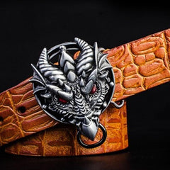 Handmade Genuine Leather Punk Rock Dragon Mens Cool Men Biker Trucker Leather Belt