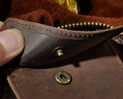 Cool Leather Mens Zipper Small Wallet Front Pocket Wallet for Men - iwalletsmen