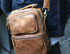 Cool Leather Mens Small Handbags Messenger Bags Shoulder Bag for men - iwalletsmen