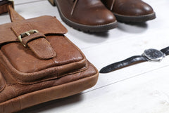 Vintage Brown Cool Leather Mens Messenger Bag Shoulder Bags for Men - iwalletsmen