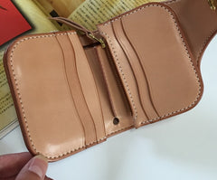 Handmade Leather Biker Wallet Mens Cool billfold Chain Wallet Trucker Wallet with Chain