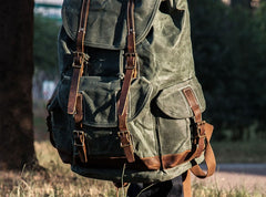 Cool Mens Waxed Large Canvas Backpack Travel Canvas Backpack for Men - iwalletsmen