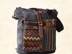 Vintage Canvas Leather Travel Bag Mens Backpack Canvas Canvas School Bag for Men - iwalletsmen