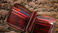 Handmade Leather Mens Chain Biker Wallet Cool Leather Wallet Small Wallets for Men