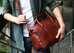 Vintage Leather Cool Mens Handbag Shoulder Bag Travel Bag for men - iwalletsmen