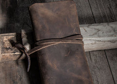 Vintage Leather Long Wallets for men Bifold Men Long Wallet - iwalletsmen