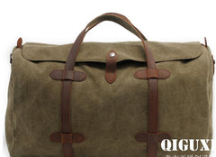 Mens Waxed Canvas Overnight Bag Canvas Weekender Bag Canvas Travel Bag for Men - iwalletsmen