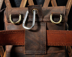 Mens Leather Small Side Bags COURIER BAG Waist Pouch Holster Belt Case Belt Pouch for Men - iwalletsmen