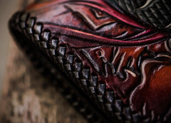 Handmade Leather Prajna Ghost Mens Chain Biker Wallet Cool Leather Wallet With Chain Wallets for Men