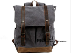 Waxed Canvas Leather Mens Backpacks Canvas Travel Backpack Canvas School Backpack for Men - iwalletsmen