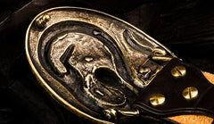 Handmade Genuine Leather Tooled Chinese Dragon Mens Belt Custom Cool Leather Men Belt for Men
