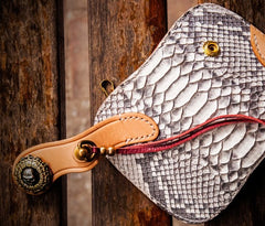 Handmade Leather Biker Mens Cool Car Key Wallet Coin Wallet Pouch Car KeyChain for Men