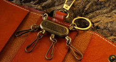 Handmade Leather Mens Cool Key Wallet Car Key Holder Car Key Case for Camel Men