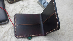 Handmade Vintage Leather Mens Slim Small Wallet Leather Bifold Wallets for Men - iwalletsmen