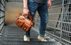 Vintage Brown Leather Mens Messenger Bag Handbag Shoulder Bag for men - iwalletsmen