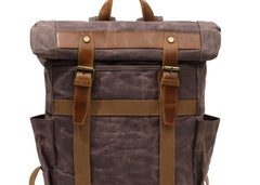 Waxed Canvas Mens Travel Backpack Canvas School Backpack Laptop Backpack for Men - iwalletsmen