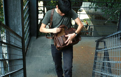 Cool Leather Mens Large Travel Bags Handbag Shoulder Bags for men - iwalletsmen