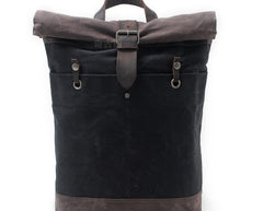 Cool Waxed Canvas Leather Mens Hiking Backpacks Canvas LaptopBackpack Canvas School Backpack for Men - iwalletsmen