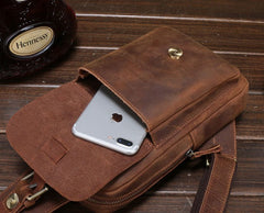 Vintage Leather Mens Sling Shoulder Bag Sling Bag Chest Bag Sling Backpack for men - iwalletsmen