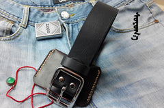Handmade Black Leather Mens Belt Leather Belt for Men - iwalletsmen