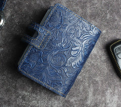 Handmade Leather Floral Mens Cool billfold Wallet Card Holder Small Card Slim Wallets for Men