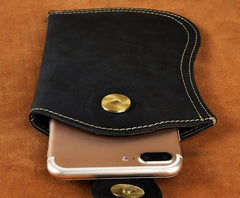 Small Mens Leather Belt Pouch Cell Phone Holster Belt Cases Waist Pouch for Men - iwalletsmen