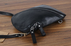 Handmade Genuine Leather Mens Cool Chest Bag Sling Bag Crossbody Bag Travel Bag Hiking Bag for men