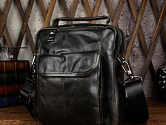 Small Leather Mens SIDE BAGs COURIER BAG Messenger Bag Shoulder Bag for Men - iwalletsmen