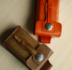 Handmade Cool Leather Cell Phone Holsters Belt Pouch Mens Waist Bag for Men - iwalletsmen