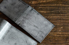 Genuine Leather Mens Cool billfold Leather Wallet Men Small Wallets Bifold for Men