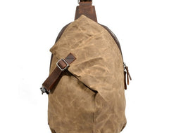 Cool Waxed Canvas Mens Sling Bag Chest Bag One Shoulder Packs for men - iwalletsmen