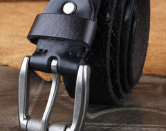 Genuine Leather Punk Rock Biker Trucker Mens Belt Men Black Coffee Belt for Men