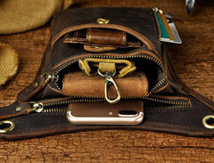 Leather Belt Pouch for Men Leg Drop Bags waist BAGs Shoulder Bag For Men - iwalletsmen