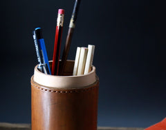 Handmade Leather Pencil Holder Pencil Case Pencil Barrel Case - iwalletsmen