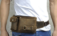 Vintage Leather Mens Fanny Pack Waist Pack Hip Pack Belt Bag for Men - iwalletsmen