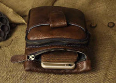 Vintage Leather Belt Pouches for Men Waist Bag BELT BAGs Shoulder Bags For Men - iwalletsmen