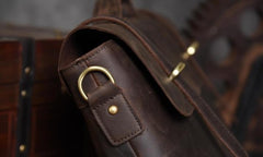 Genuine Leather Mens Cool Messenger Bag Briefcase Work Bag Business Bag for men
