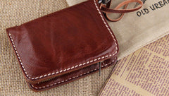 Handmade Leather Mens Long Chain Biker Wallet Cool Leather Wallet Slim Wallets for Men