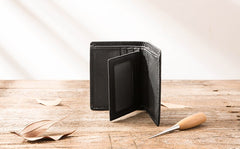 Braided Leather Mens Small Wallets Bifold Slim Front Pocket Wallet for Men - iwalletsmen