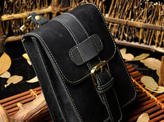 Small Leather Belt Pouch Mens Holsters Belt Cases Cell Phone Waist Pouch for Men - iwalletsmen