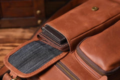 Genuine Leather Mens Cool Shoulder Bag Messenger Bag Chest Bag Bike Bag Cycling Bag for men