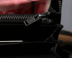 Genuine Leather Mens Cool Biker Chain Wallet Long Leather Wallet Clutch Wristlet Wallet for Men