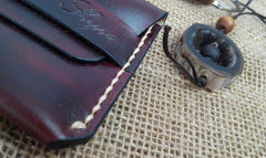 Handmade Leather Mens Small Front Pocket Wallet Leather Card Wallets for Men - iwalletsmen