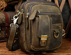 Vintage Leather Belt Pouches for Men Waist Bag BELT BAG Shoulder Bags For Men - iwalletsmen
