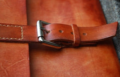 Handmade Vintage Brown Leather Mens Messenger Bag Shoulder Bag for Men - iwalletsmen