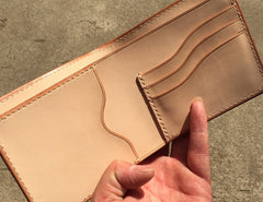 Handmade Leather Mens Cool billfold Leather Wallet Men Small Wallets Bifold for Men